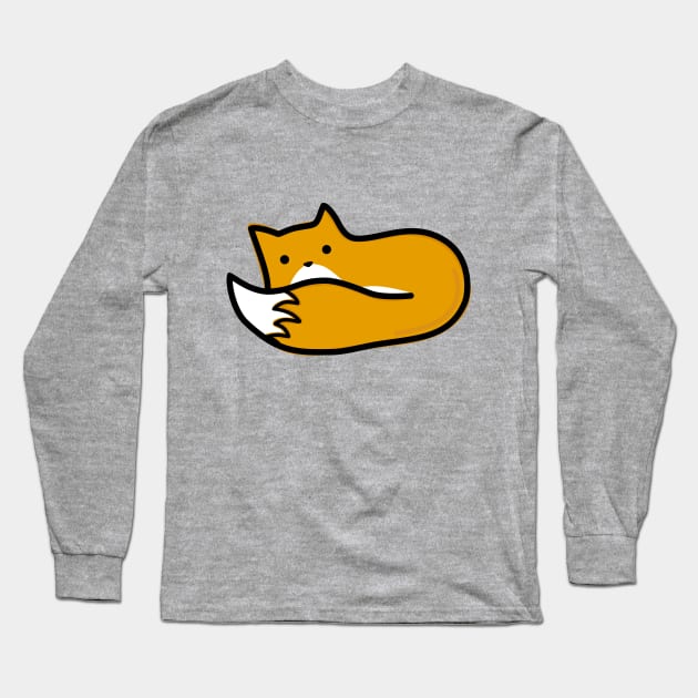 Cute Fox Long Sleeve T-Shirt by happyfruitsart